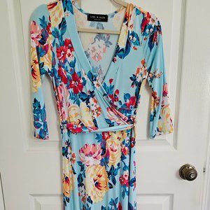 Blue floral maxi dress